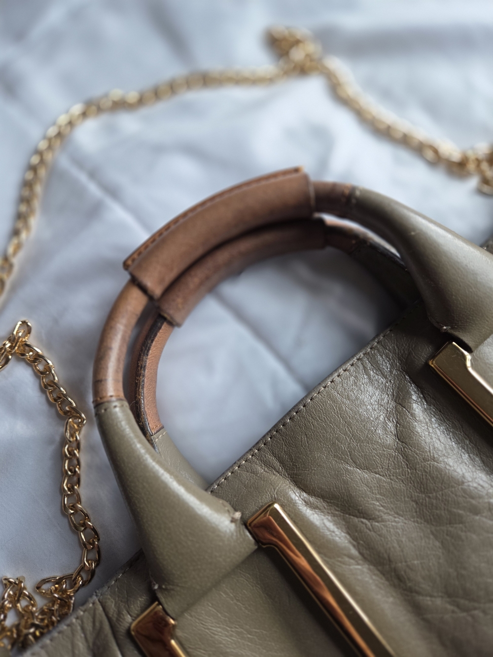 Chloe Leather Top-Handle Satchel with Gold Hardware - Picture 2 of 15